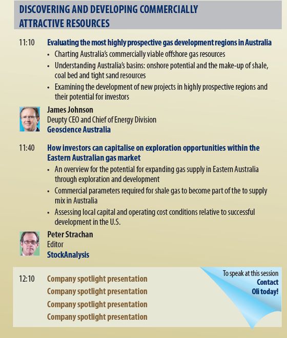 Oil and Gas Investment Conference Sydney 2014 - highly prospective gas development regions in Australia and exploration opportunities within the Eastern Australian gas market