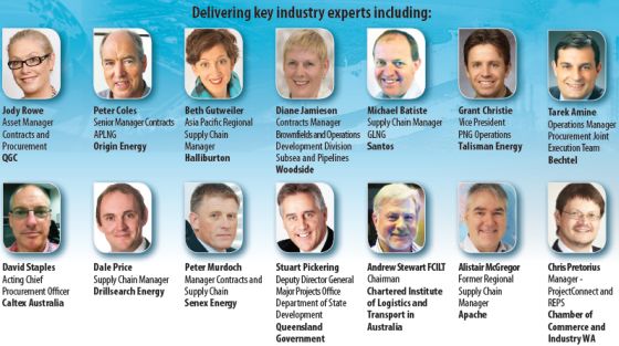 Speakers at Oil and gas procurement and supply chain conference in brisbane australia 2013 